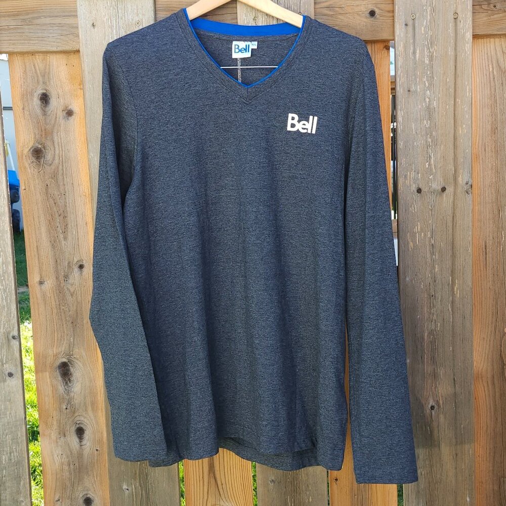 BELL Canada Employee Long Sleeve Shirt Size Large BNWT V-Neck